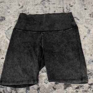 Aerie Chill Play Move Biker Shorts Womens Small Black High Rise Athletic